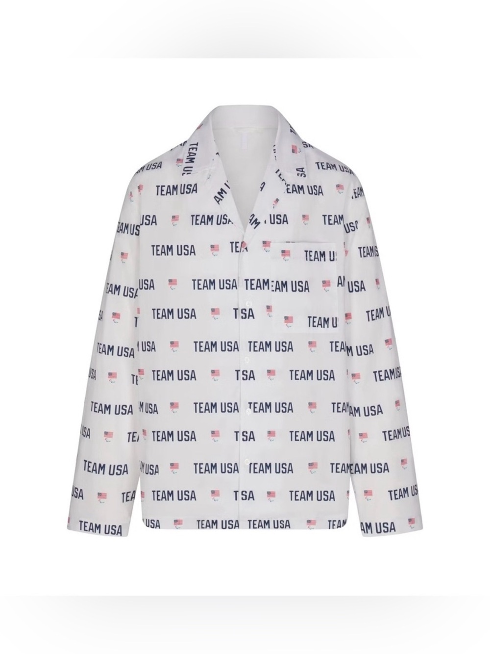 SKIMS OLYMPIC POPLIN SLEEP TOP ONLY STYLE: ST-PNS-5648W COLOR: WHITE SIZE: S